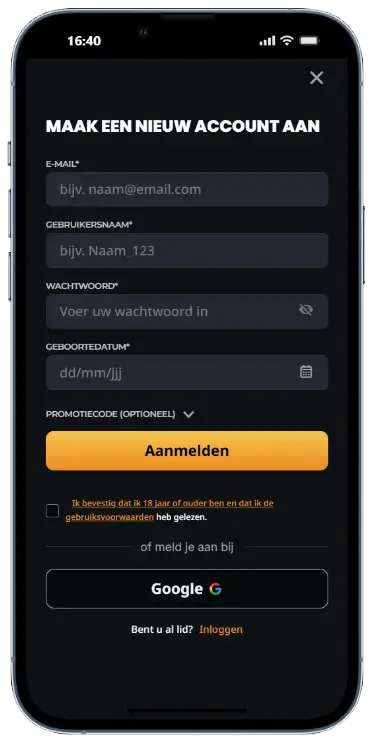 Instant Casino account aanmaken